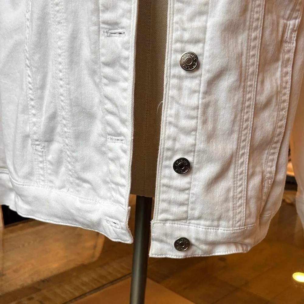 Chico's women's White Denim Jacket - Picture 7 of 14